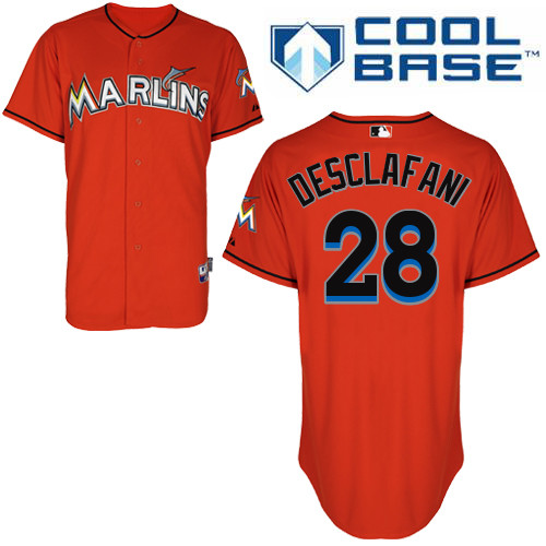 Anthony DeSclafani #28 Youth Baseball Jersey-Miami Marlins Authentic Alternate 1 Orange Cool Base MLB Jersey